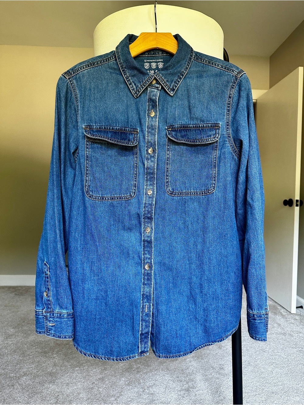 100% Cotton Primark Denim Button-Down Shirt